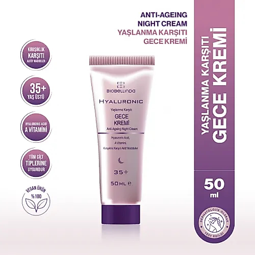 Biobellinda Hyaluronic Yaşlanma Karşıtı Gece Kremi (35+) 50 Ml